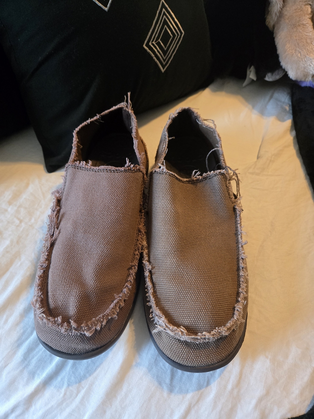 Crocs Santa Cruz Canvas Slip-On Loafers Brown Comfort Casual Shoes Men's Size 11